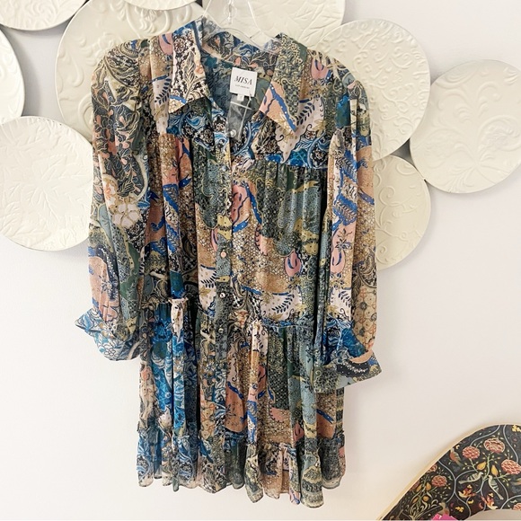 Misa Patchwork Dress NWT Small - Picture 4 of 6